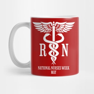 Nurses Week/Day, white caduceus RN Mug